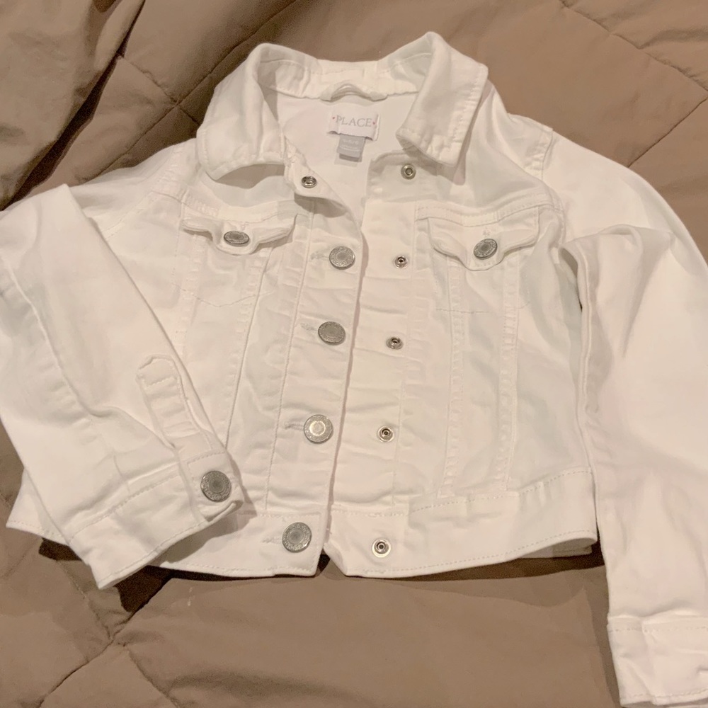 Children’s Place girls white jean jacket